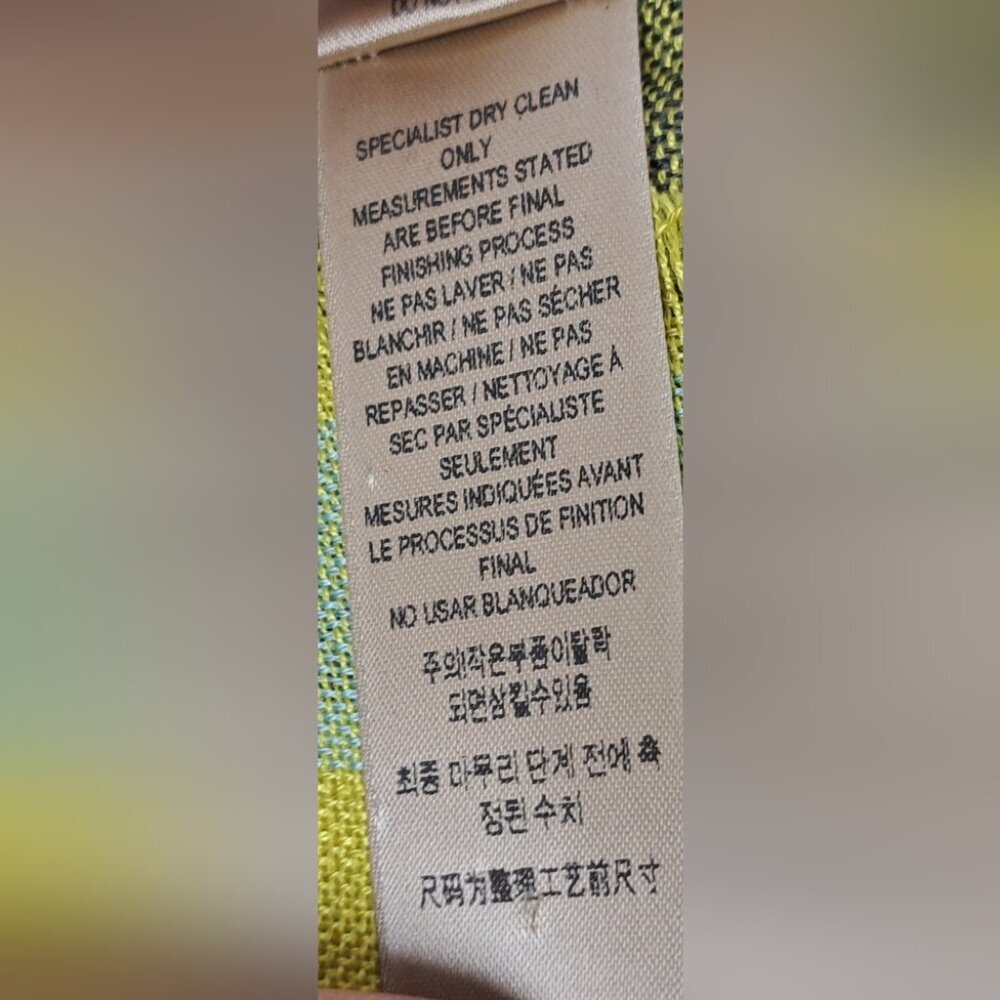 Burberry Women's Scarf Yellow Black Nova Check Silk Cashmere Italy 70" x 20" - Picture 9 of 15